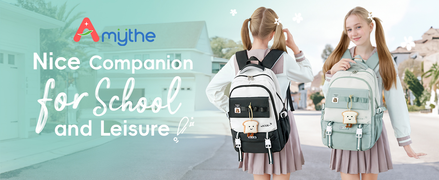 Шкільний рюкзак для дівчаток-підлітків, великий рюкзак для класу 5-12, стильний рюкзак-daypack з нейлону для гімназії, реального училища та університету, зелений