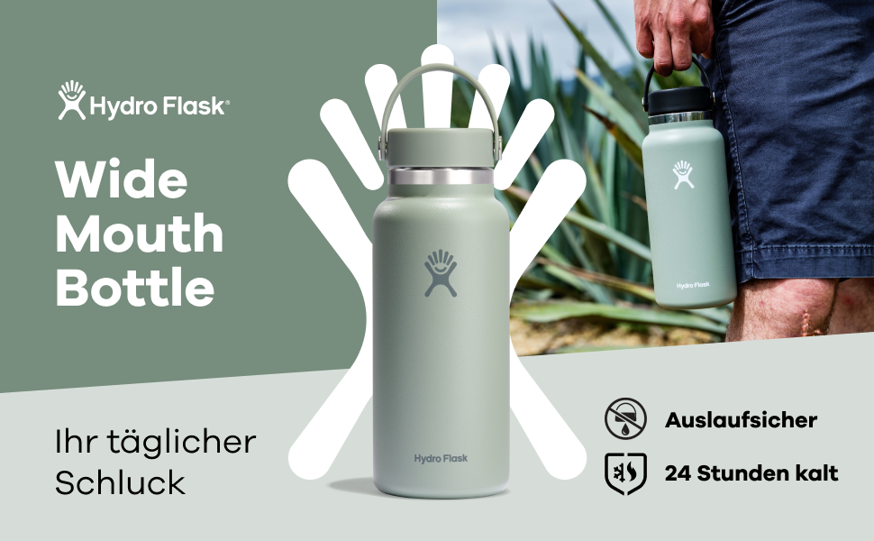 Гідрофляга HYDRO FLASK 1180 мл чорна – ізольована спортивна пляшка з нержавіючої сталі з кришкою Flex Cap, ремінцем і широкою шийкою, термос, герметична, придатна для миття в посудомийці