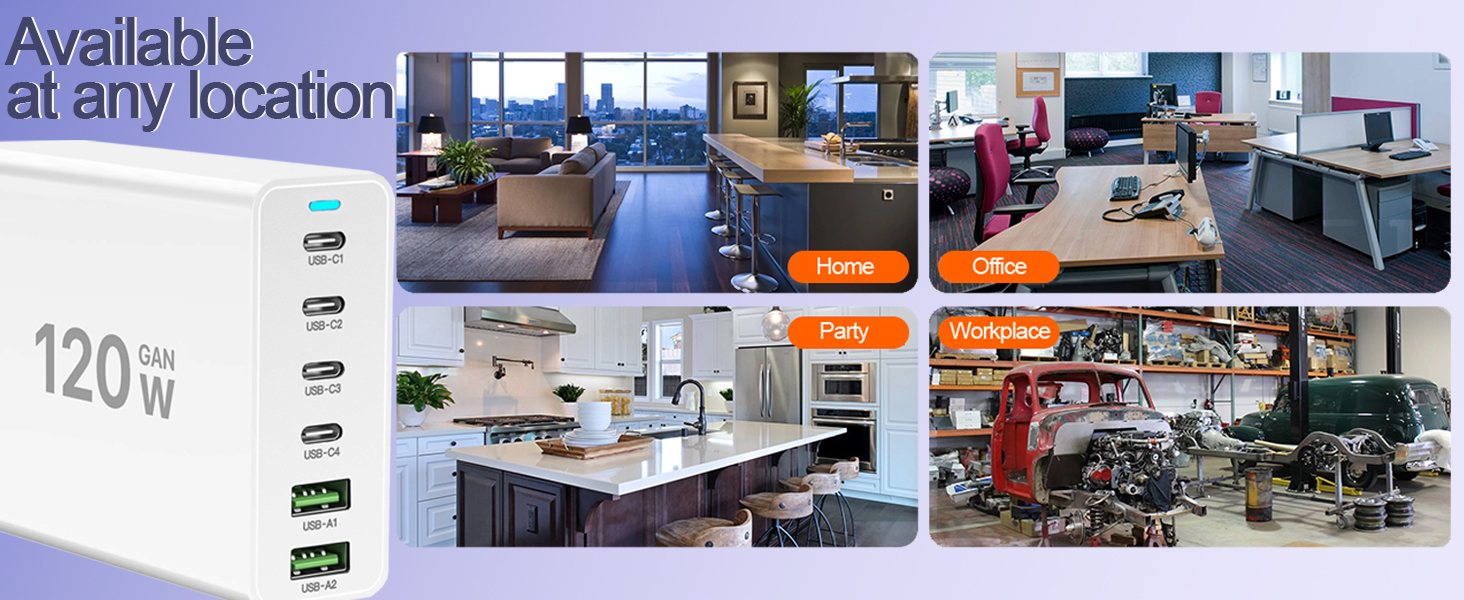 Зарядний пристрій USB-C 500W, GaN PD PPS 8 портів, швидка зарядка для MacBook Pro/Air, iPad, iPhone 15/16, Galaxy S23 - білий