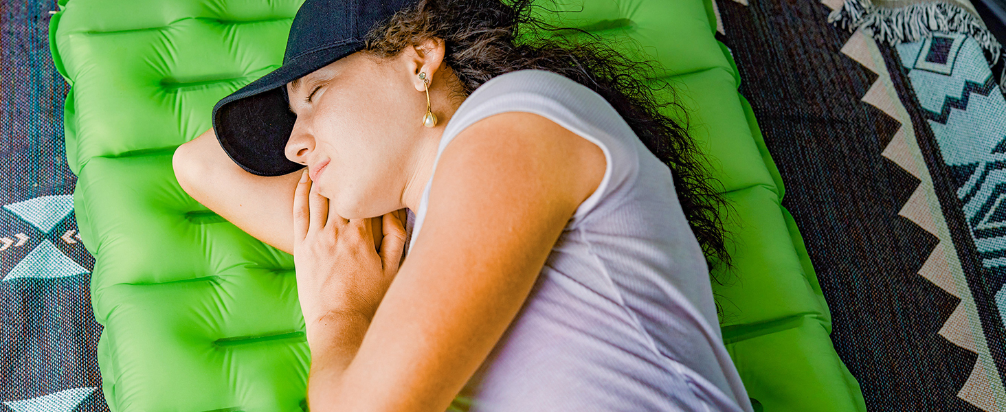 ATEPA ThermAir ізомат для кемпінгу та трекінгу, 6R, R-значення 6.6, 7 камер, компактний, з сумкою, 9см товщина, 9см зелений