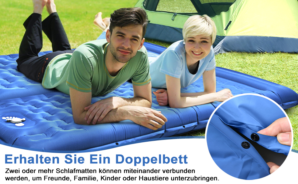 Wholede Self-Inflating Insulated Sleeping Pad for Camping - Lightweight & Waterproof Mat for 1 Person - Ideal for Backpacking, Hiking, Trekking & Tent Use