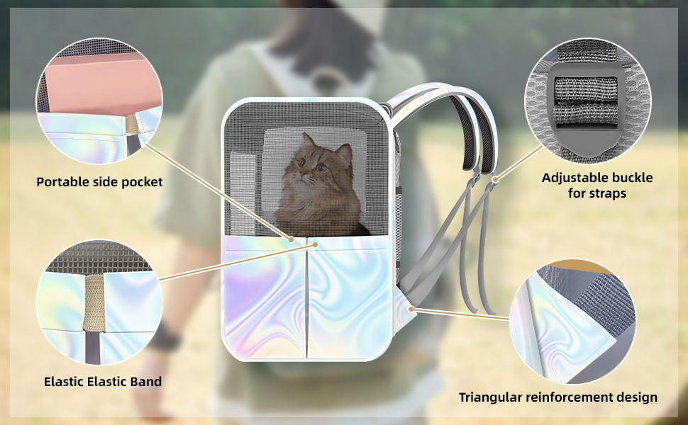 Рюкзак-переноска для котів та собак SWIHELP, безпечний, для подорожей (кольоровий)