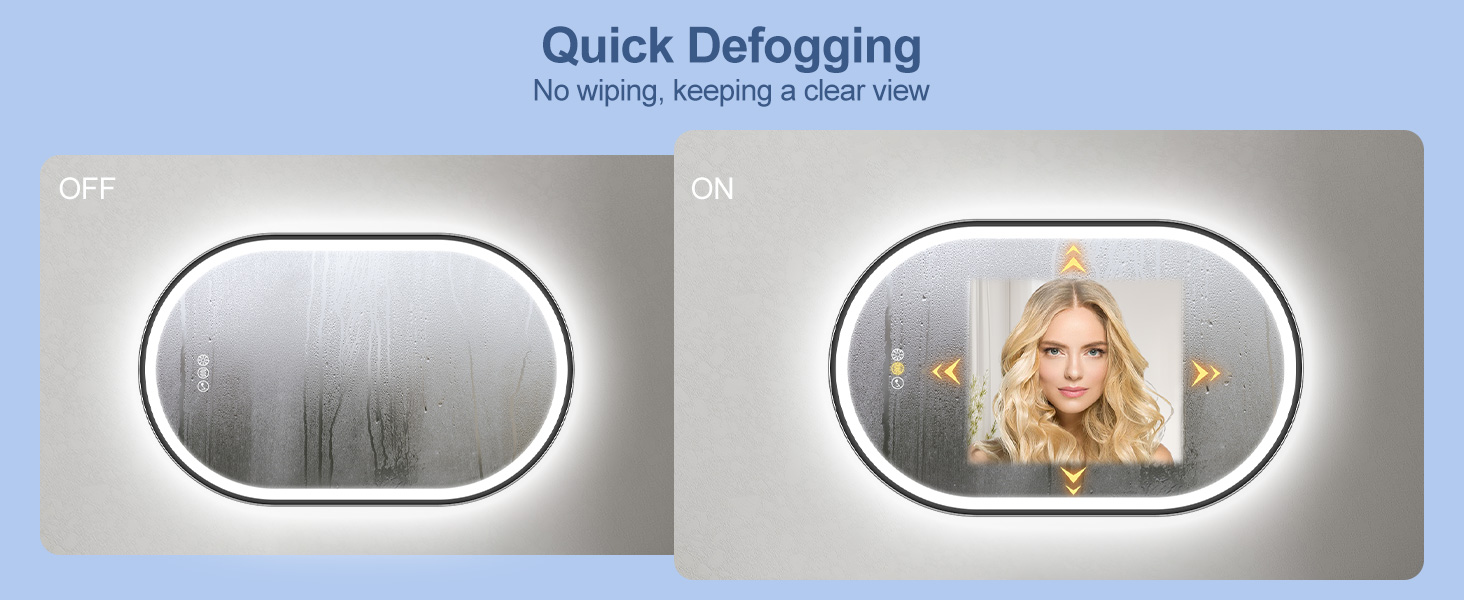 Дзеркало для ванної кімнати LED Starlead Munich 90x60 см з підсвічуванням, Bluetooth, регулюванням яскравості, 3 кольори світла, антизапарник, функція пам'яті, HD скло, IP44, горизонтальне/вертикальне встановлення, без рамки