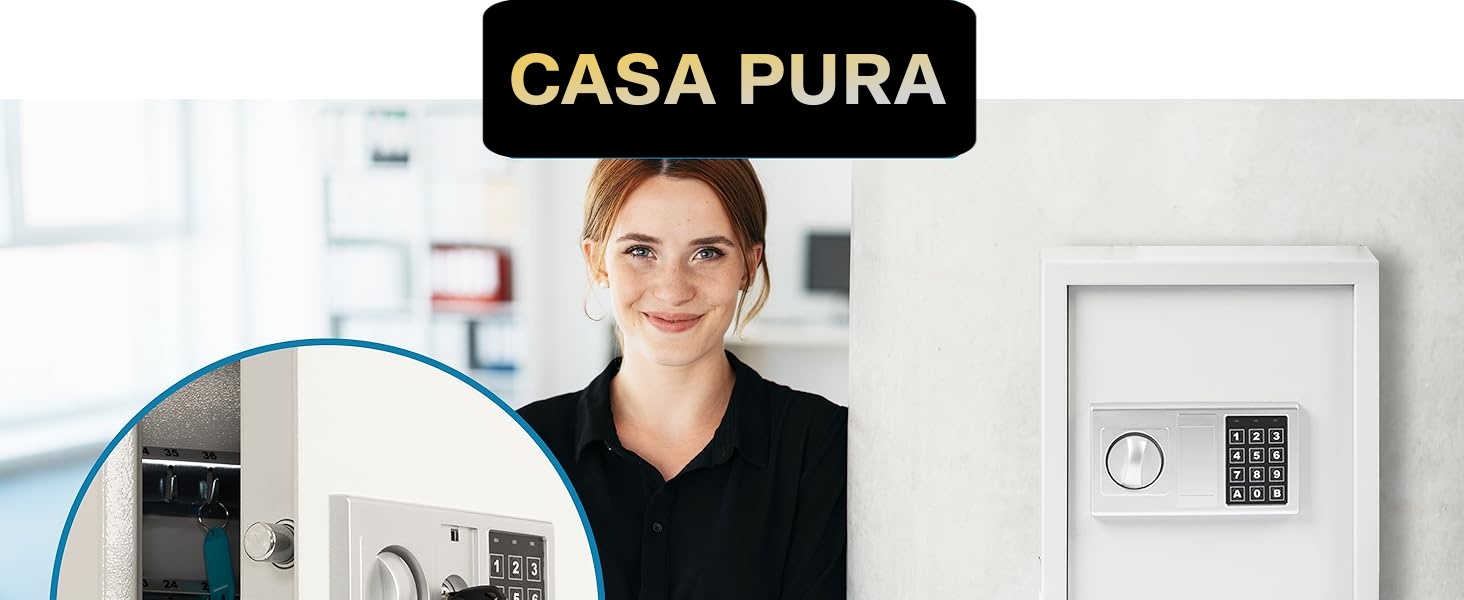 Електронний сейф для ключів casa pura — металевий ключ-бокс на 27 ключів з електронним замком, набором брелоків та аварійним ключем