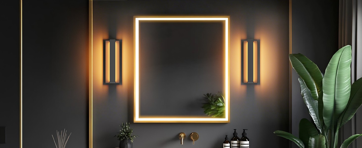 Klighten LED стінна лампа 16W, чорна, для дому, тепле світло 3000K, з алюмінію та нержавіючої сталі