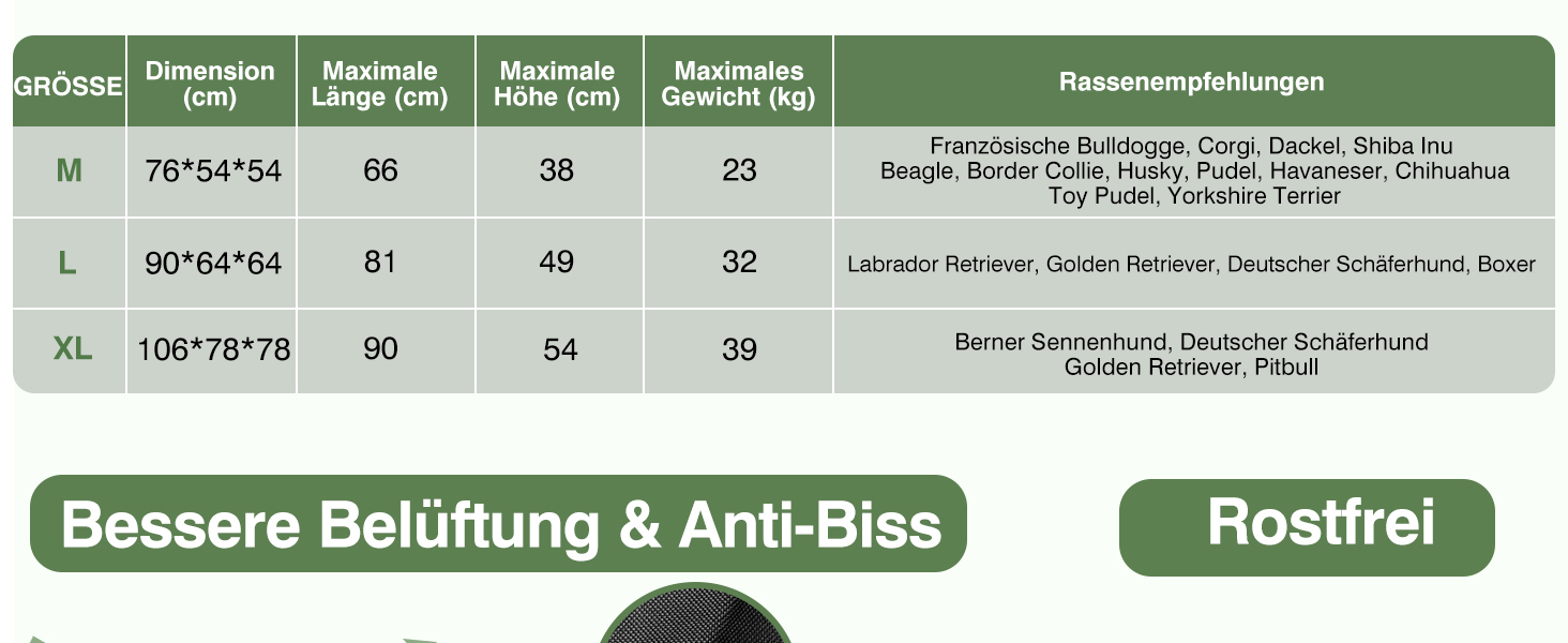 Складана переноска для собак середніх порід, 76x54x54 см, зелена/сіра