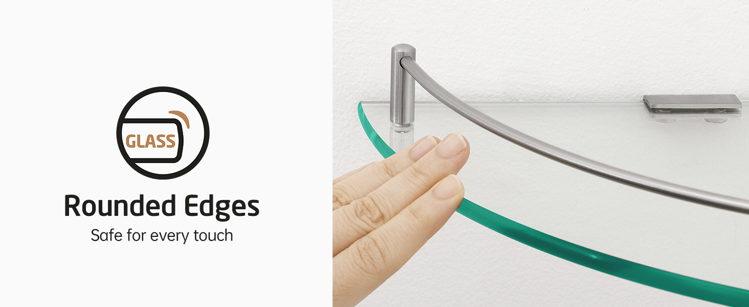 Скляна поличка для душу KES - 2 шт. з нержавіючої сталі (SUS304) для ванної кімнати