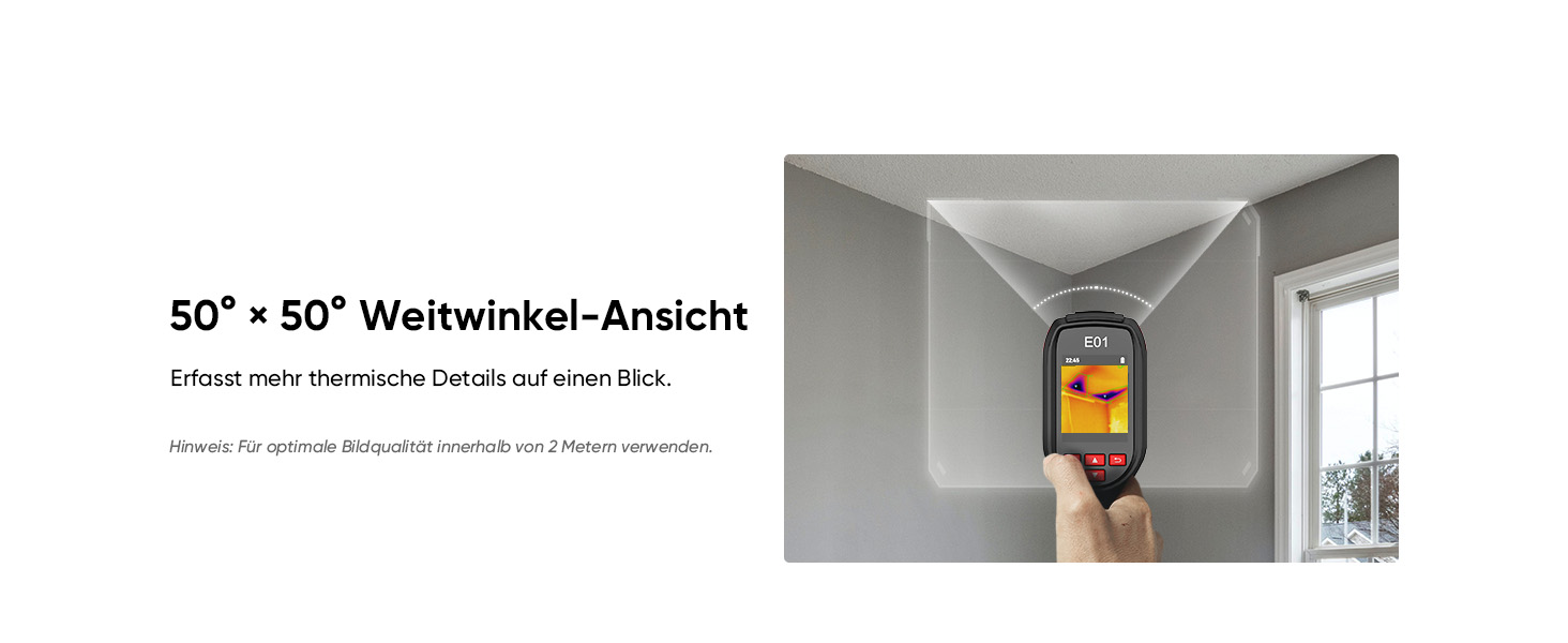 HIKMICRO E01 Тепловізійна камера SuperIR: портативна інфрачервона камера з лазерним покажчиком, роздільна здатність 240x240, діапазон температур -20°C - 400°C, частота оновлення 20Hz