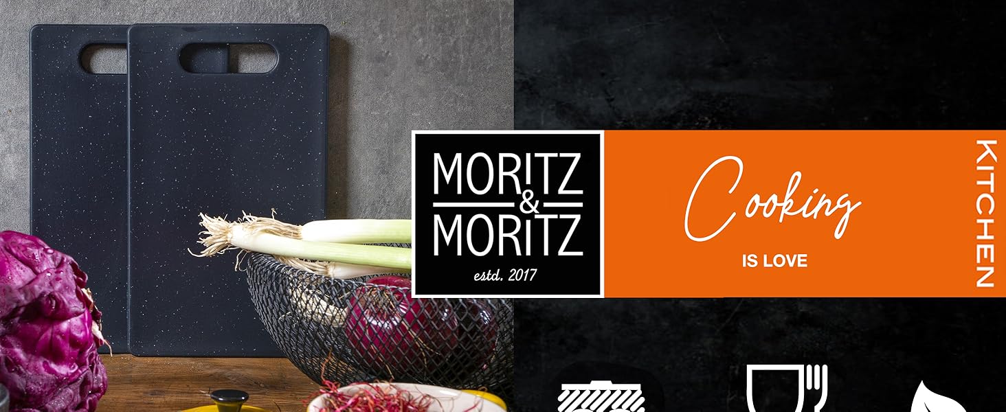 Набір з 2 дерев'яних обробних дощок Moritz & Moritz, 25 x 15 см, з граніту, BPA free, для сніданку, гігієнічні, придатні для миття в посудомийній машині