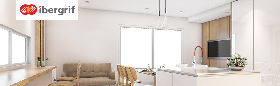 Кухонний змішувач Ibergrif з душем, гнучкий вилив, червоний