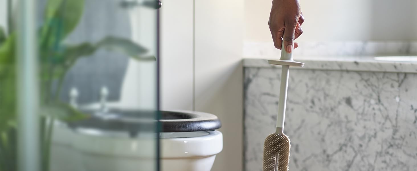 Набір для чищення унітазу Joseph Joseph Hygienic Silikon з тримачем, сірий/білий, Flex 360