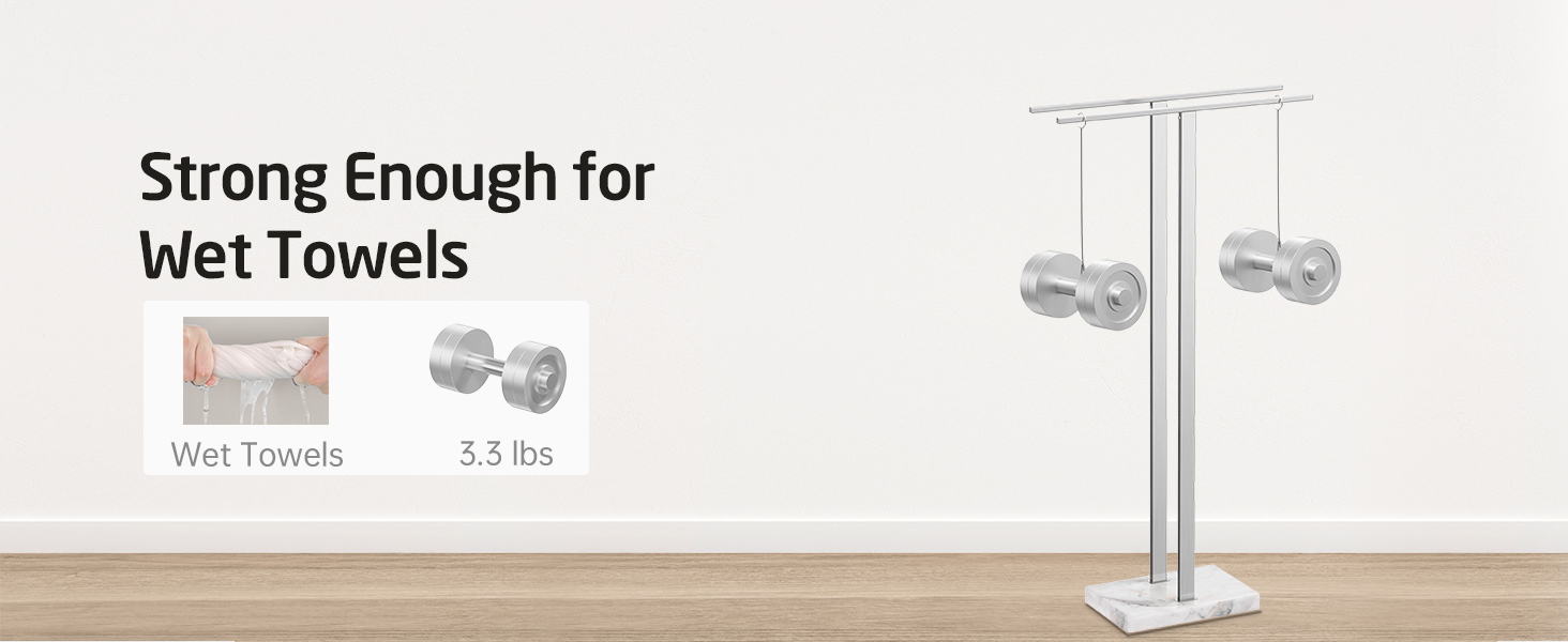 Підставка для рушників подвійна, настільна, з нержавіючої сталі, з мармуровою основою, 84 см, BTH217-2