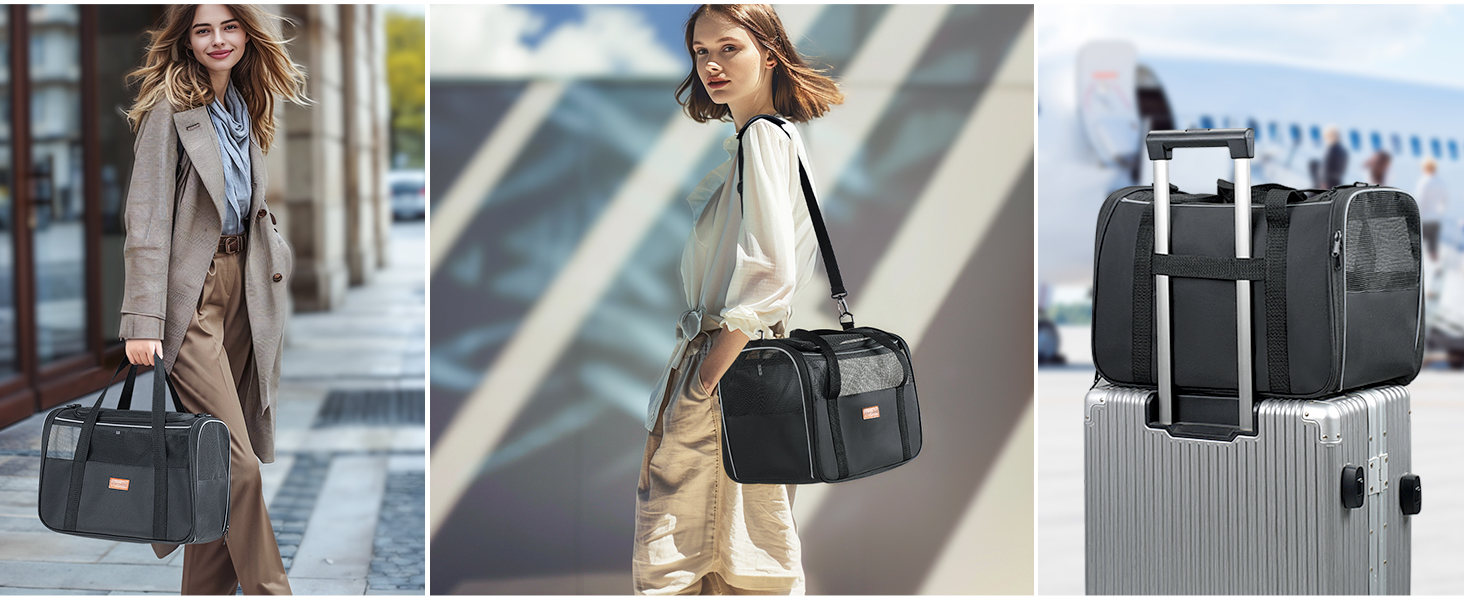 Транспортна переноска для котів та цуценят Morpilot до 5 кг, сіра, велика, для подорожей та до ветеринара