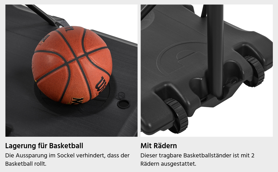 Yaheetech Adjustable Height Basketball Stand with Wheels - Portable Basketball System with Fillable Base - Indoor/Outdoor Basketball Hoop (249cm)