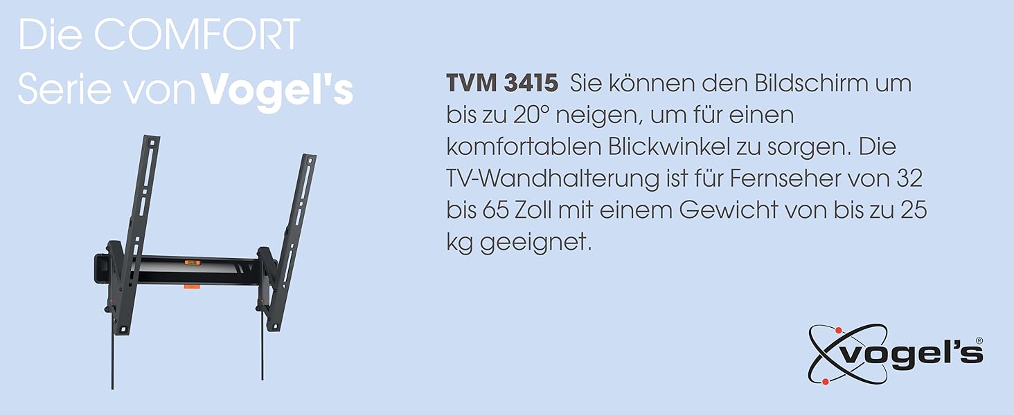 Кріплення для телевізора Vogel's Comfort TVM 3415, нахильний, 32-65 дюймів, до 25 кг, VESA 400x400