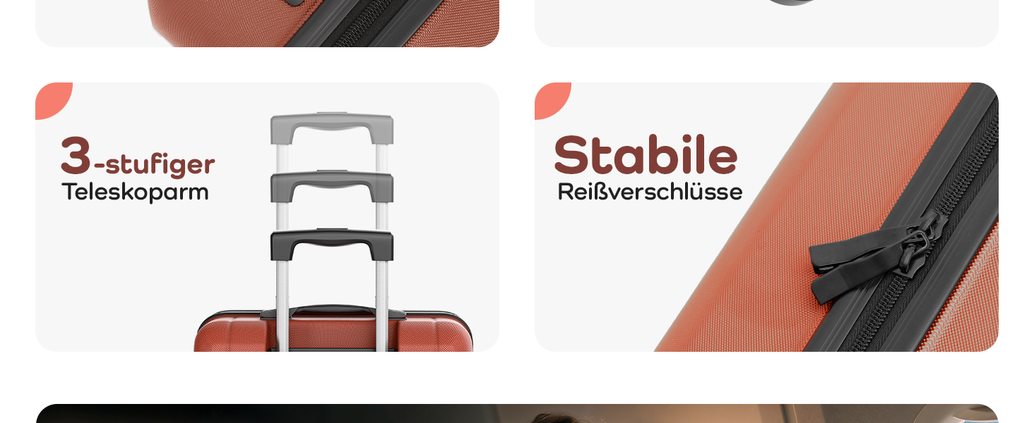 Чемодан великий 100L з TSA замком, жорсткий корпус, подвійні колеса, валіза на колесах (77см, теракотовий)