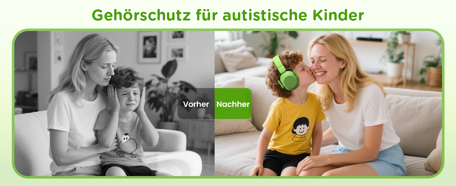 Навушники шумозахисні для дітей Link Dream, SNR 30dB, для аутизму, подорожей, навчання (блакитний/зелений)