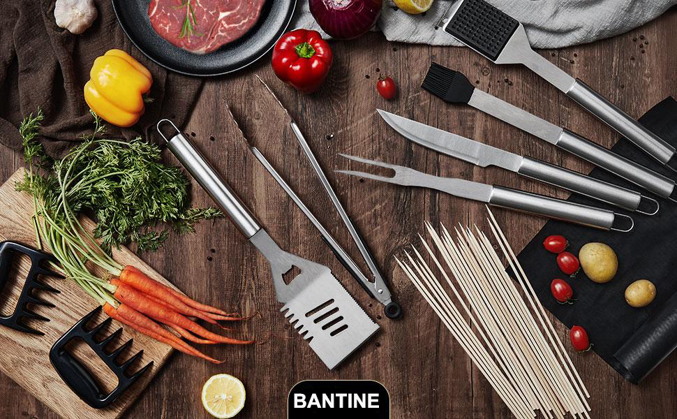 Набір грилю з нержавіючої сталі (21 предмет) – ідеальний подарунок для чоловіків, BBQ, Outdoor, Camping