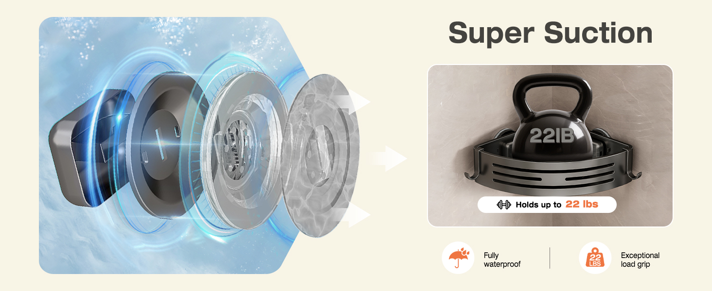 Поличка для душу Lekesky без свердління, кутова, з міцними присосками, алюміній, нержавіюча сталь, знімна, 2 шт., Gunmetal Grey