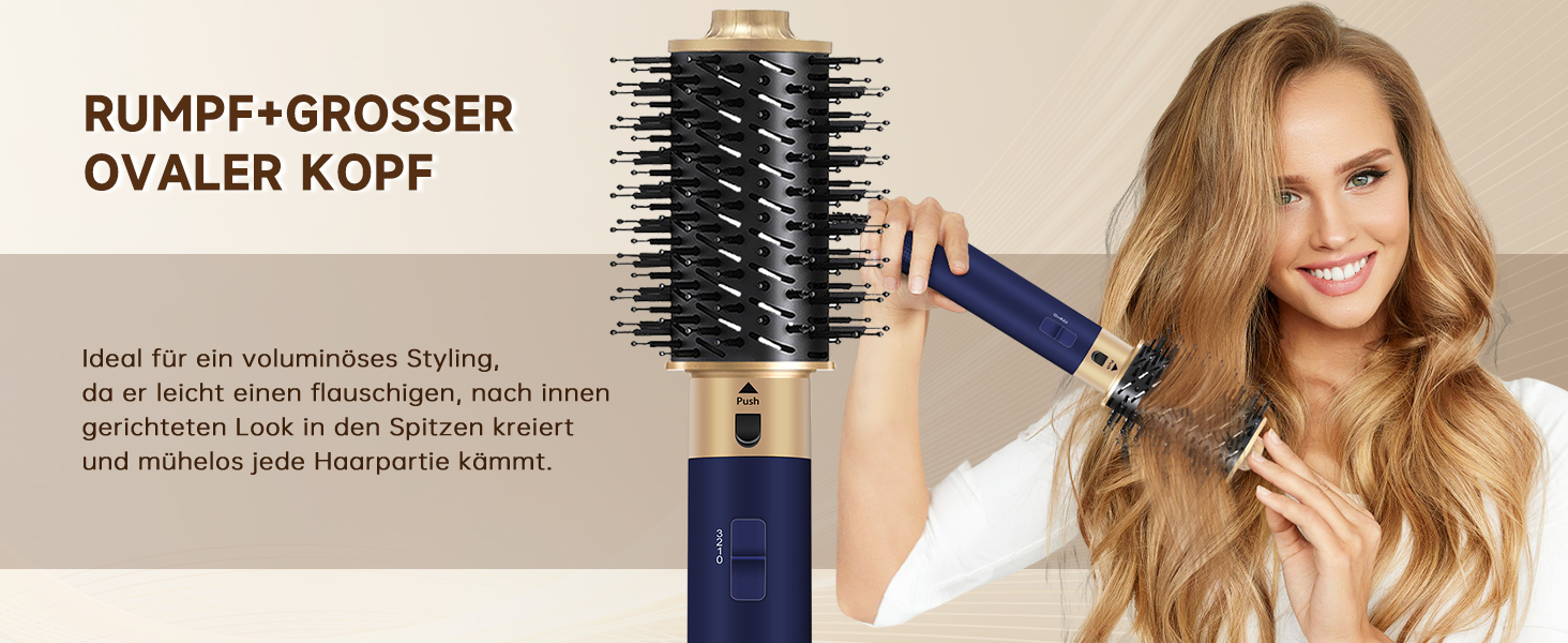 Фен-щітка 6 в 1 для волосся: стайлер, плойка, об'єм, локони