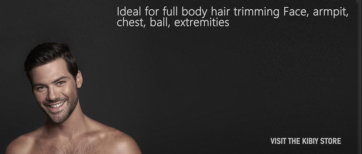 Електричний чоловічий триммер для тіла Kibiy з LED-дисплеєм, IPX7, олія для лез