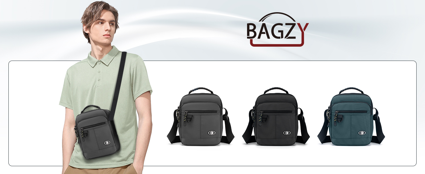Чоловіча сумка на плечі BAGZY: велика нагрудна сумка-рюкзак для роботи, навчання та подорожей (579grün)