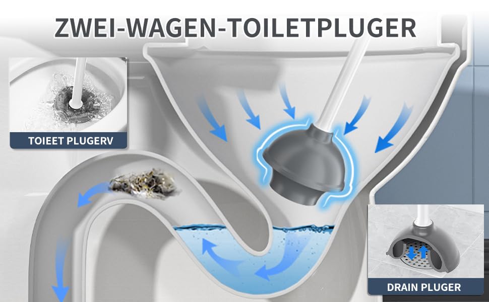 Набір для чищення унітазу з силіконової щітки та поршня, білий, з тримачем, для унітазу