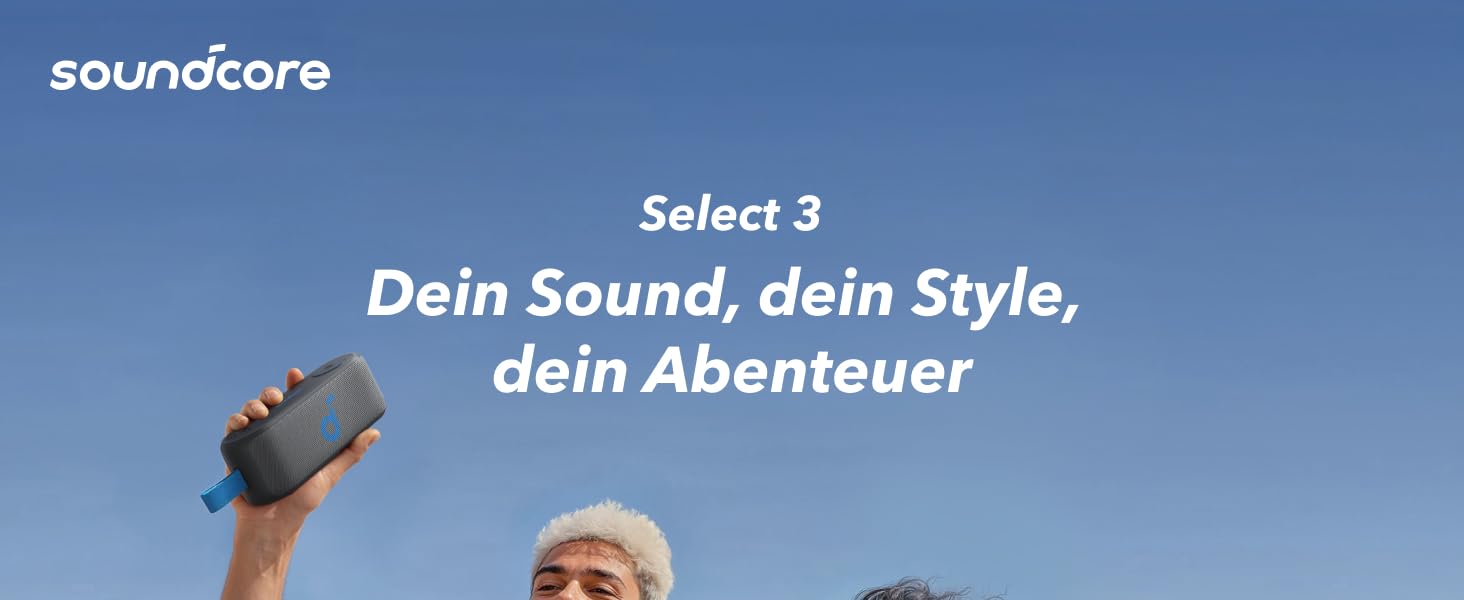 Soundcore Select 3: Портативна Bluetooth колонка з потужним звуком, BassUp™ та IPX7 захистом