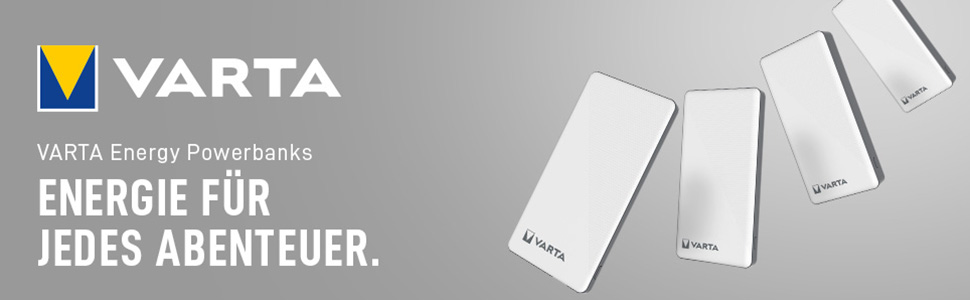 Повербанк VARTA Power Bank Energy 10000 mAh, 20W, USB-C та USB-A, Li-Polymer, з функцією Pass-Through та LED-індикатором
