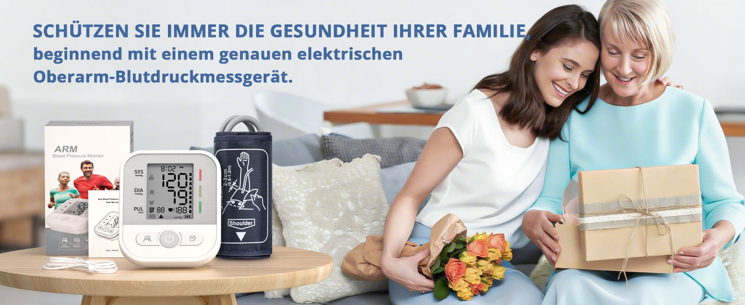 Автоматичний тонометр на плече з LCD-дисплеєм та регульованою манжетою (22–42 см), Perlweiß (білий)