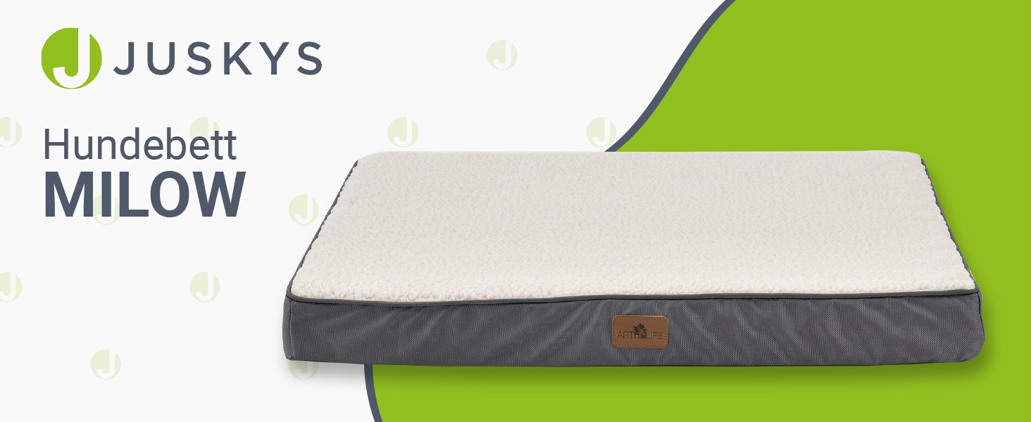 Ортопедичне ліжко для собак Juskys Milow, 76x51 см, знімний чохол, для маленьких собак, сірий, 69x92x8 см, бежеве