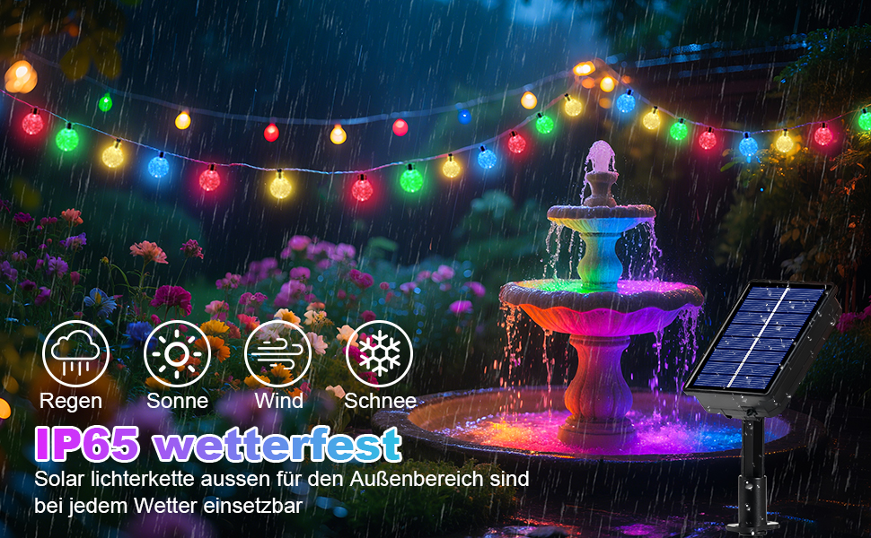 Сонячна гірлянда для вулиці, 60 LED, 13.2м, 8 режимів, IP65, тепле світло. Декорація для балкона, тераси, саду, ялинки.