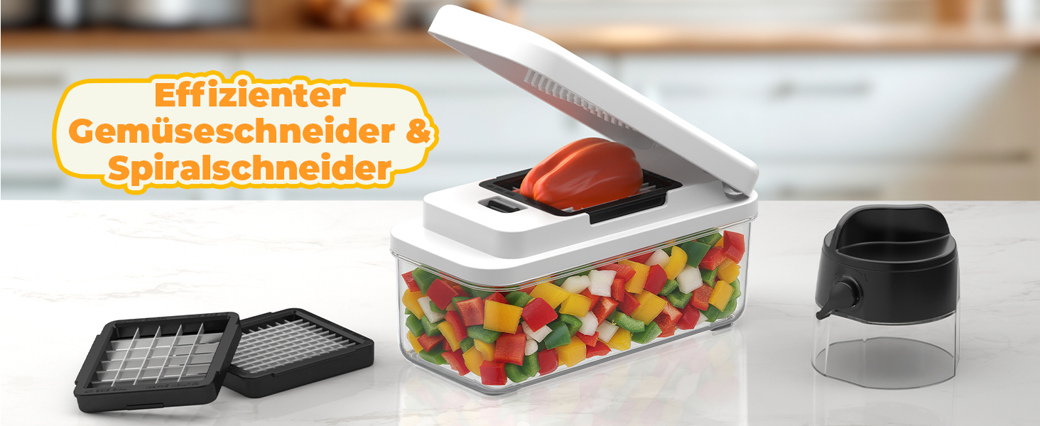 Набір для нарізки овочів 6 в 1: спіралі, кубики, слайси. Набір для нарізки овочів, фруктів та зелені