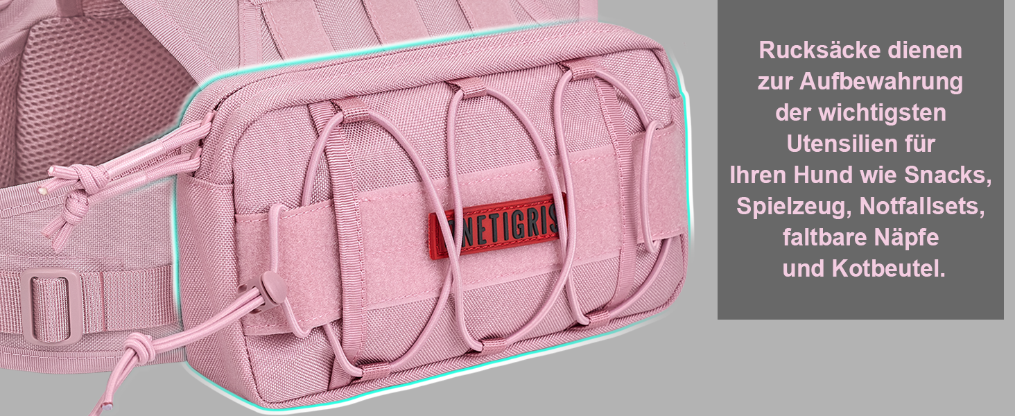 Рюкзак для собак OneTigris 2.0, рожевий, для собак великих розмірів (L, M)