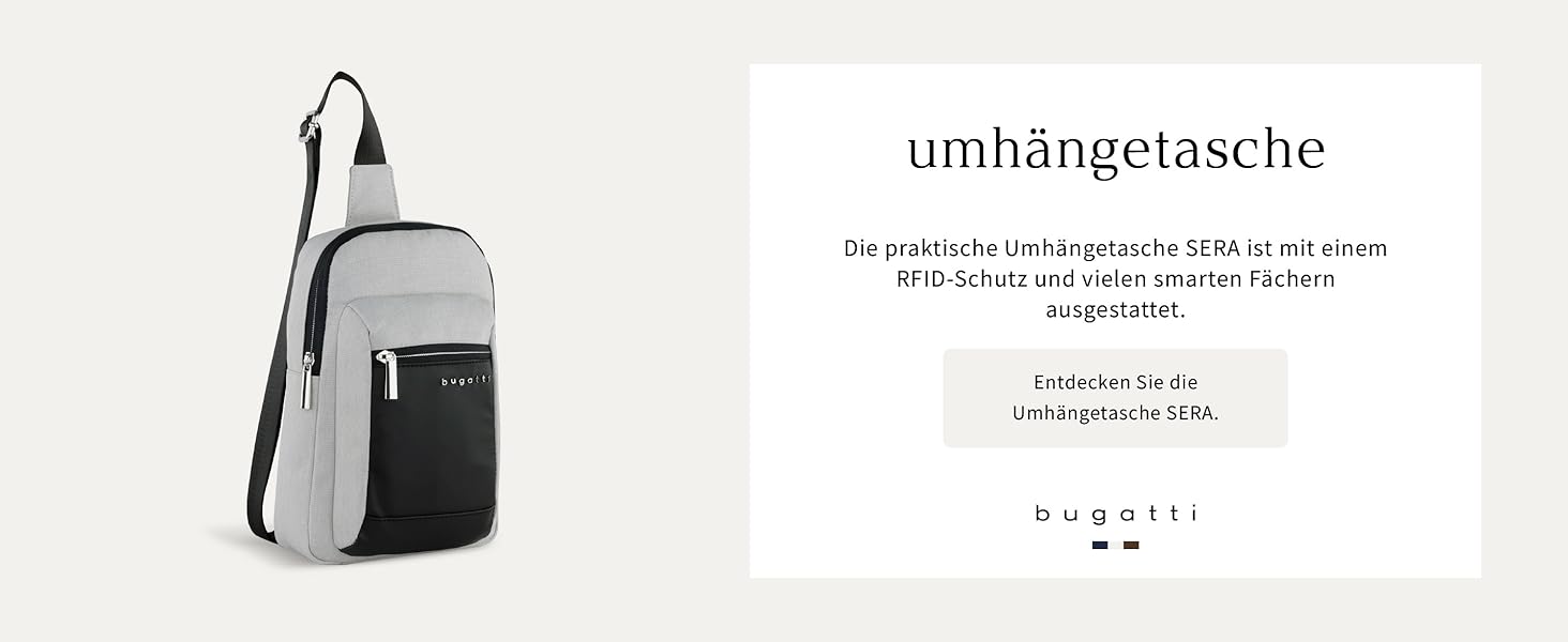 Чоловіча сумка Bugatti Sera на плечі, месенджер з відділенням для планшета, антрацит, S