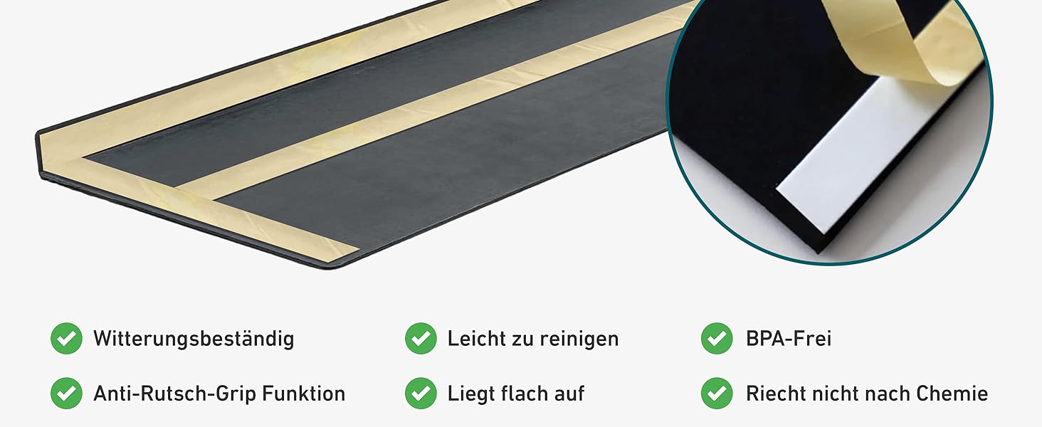 Гумові килимки на сходи KARAT - набір 5 шт. Антиковзкі, для вулиці, 30x120 см