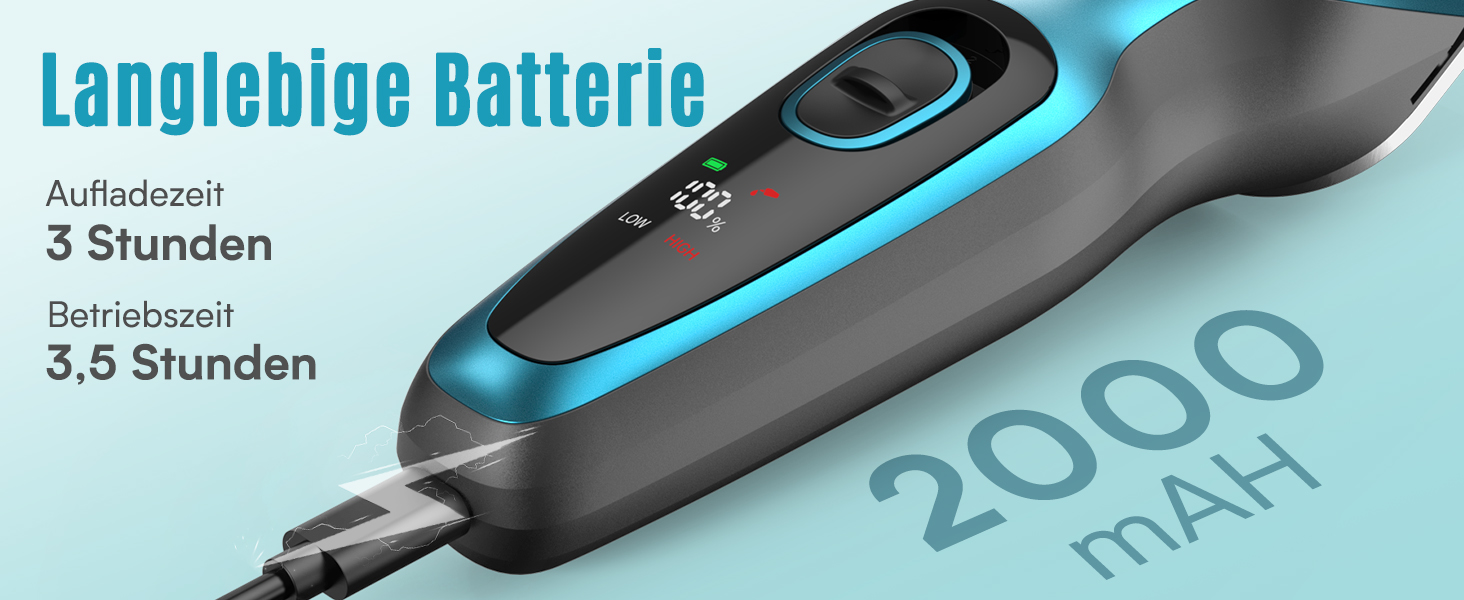 Машинка для стрижки собак та котів Oneisall 2-в-1, професійна, для довгошерстих та сплутаних порід, потужна, блакитна