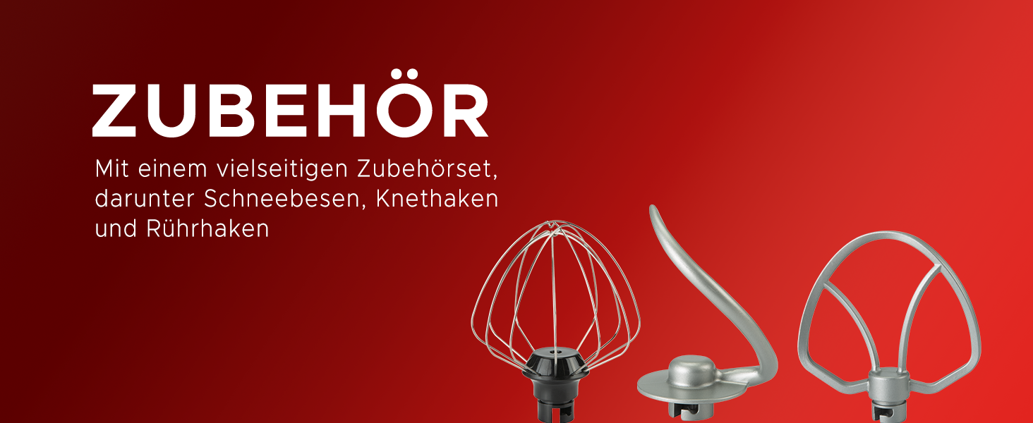 Кухонний комбайн Classic Kitchen Chef з 4.5 літрами об'єму та 1300-ватним мотором (червоний)