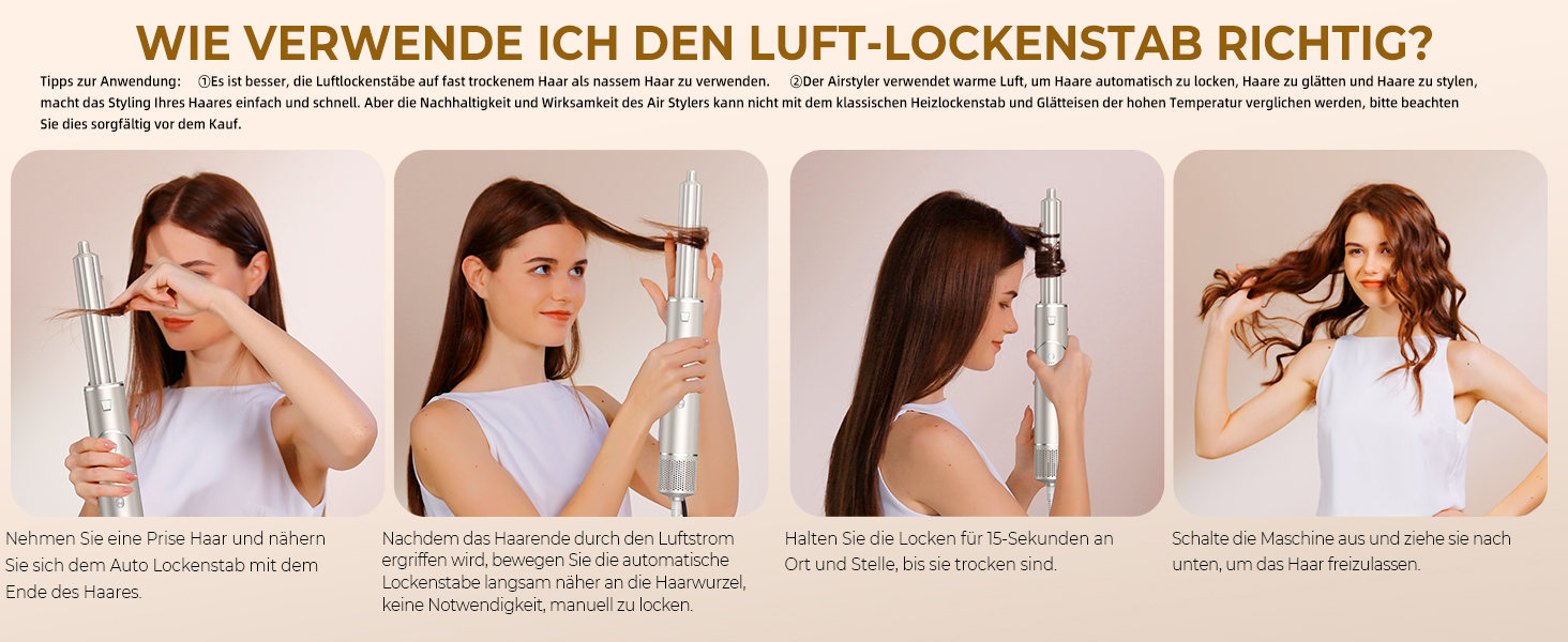 UKLISS 8-в-1 Pro Airstyler: Фен-щітка, локони, стайлер для волосся. Потужність 1400W, 110,000RPM, комплект для створення зачісок. Подарунок для жінок