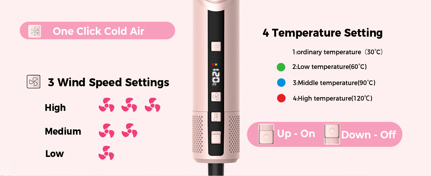 Pro Airbrush Air Styler 6 в 1: Фен-щітка, плойка, стайлер для волосся, 1000W (Червоний)