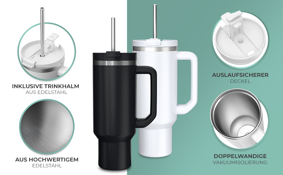 Personalized Insulated Tumbler - 40oz with Engraving - Custom Name or Logo, Leak-Proof, BPA-Free, with Lid & Straw