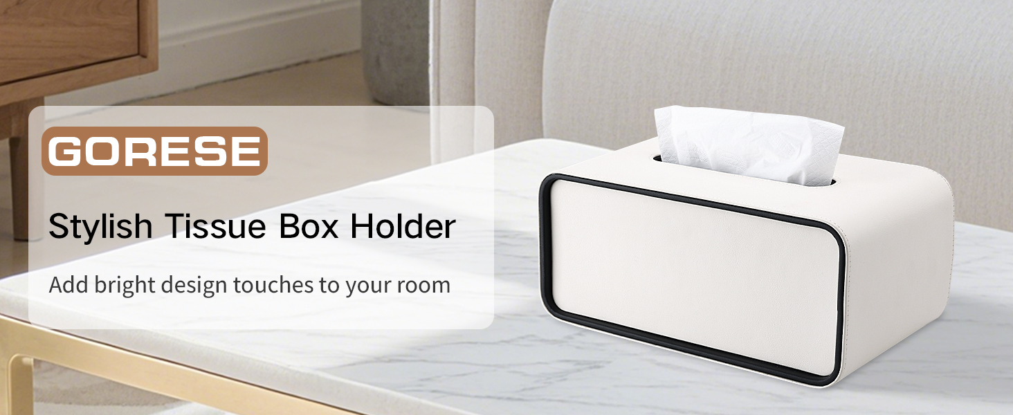 Скріпка для серветок GORESE, шкіряна, квадратна, біла (15x15x15.8 см)