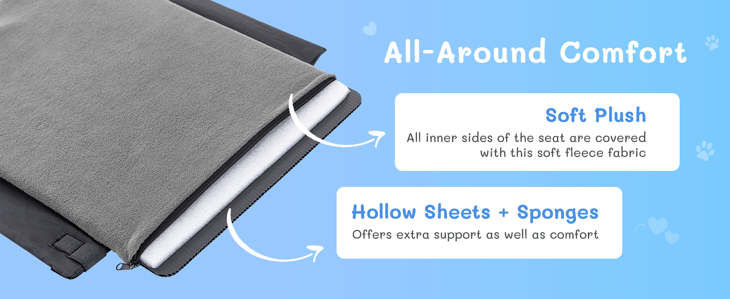 Автокрісло для собак, автокрісло для маленьких собак з ременями, підвищення для собак, складне, блакитне