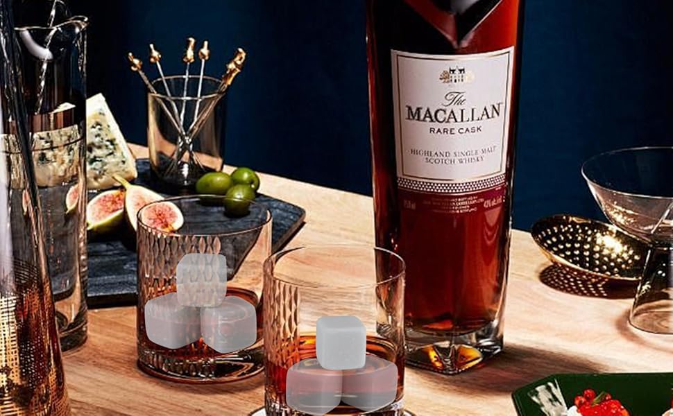 Камені для віскі Whiskey Steine, Набір каміння для охолодження віскі, 9 багаторазових каміння, Подарунковий набір Whiskey Steine