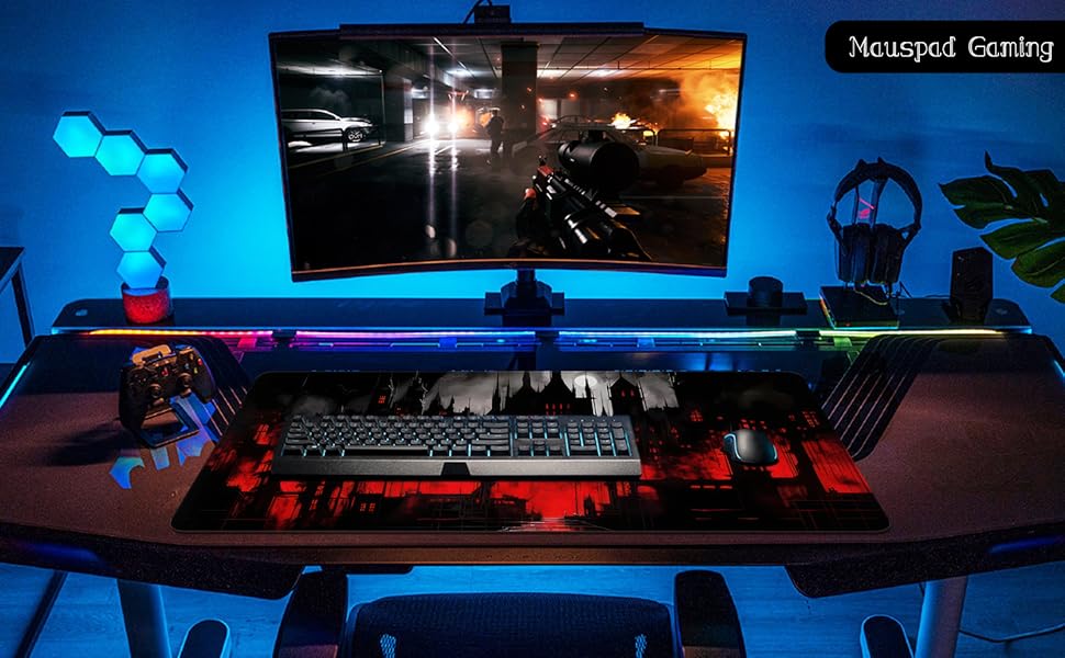 Килимок для миші Octopus, фіолетовий, 80x30 см, XL, великий, для геймінгу, під клавіатуру, Desk Pad & Desk Mat