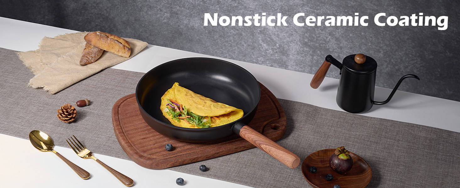 Набір посуду JEETEE 17 предметів з антипригарним покриттям Ceramic, набір каструль та сковорідок з знімними ручками, для всіх типів плит, сумісний з духовкою