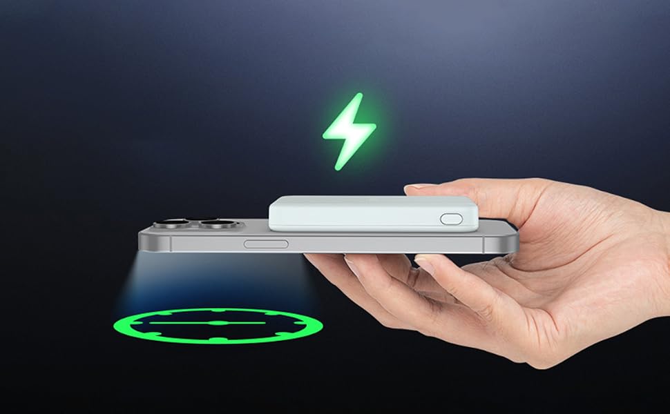 Магнітний бездротовий Power Bank 10000mAh 20W з швидкою зарядкою для iPhone 17/16/15/14/13/12 Pro Max, зовнішній акумулятор (XX-Large)