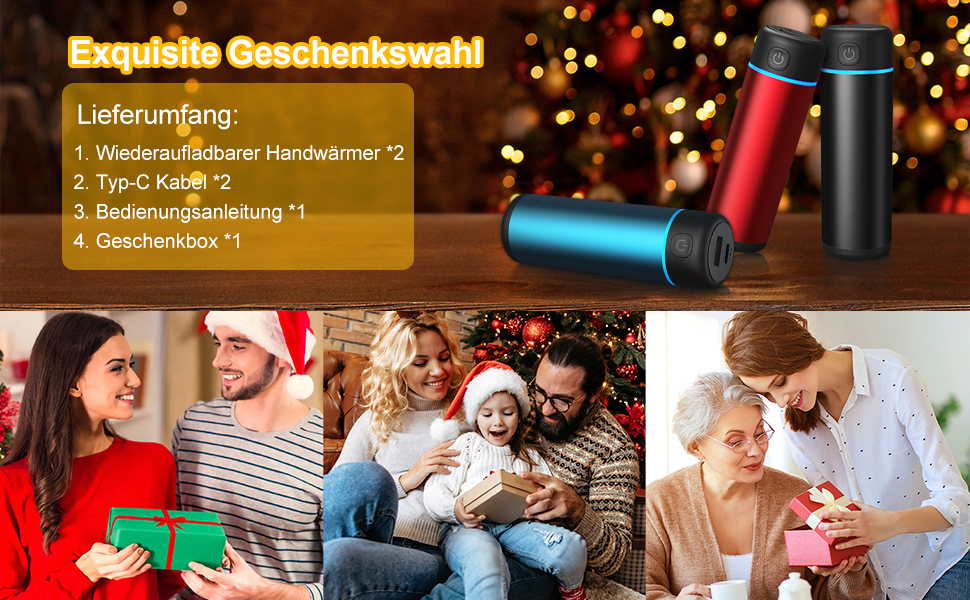 Електричний грілка для рук Wiederverwendbar 2 шт. 5000mAh USB Powerbank, 2A, нагрів 4-7 годин, для дітей, жінок, чоловіків, чорний, круглий