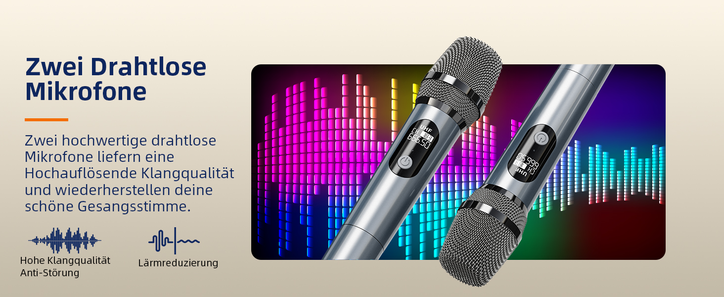 Караоке машина для дорослих та дітей – портативна система з 2 мікрофонами, Bluetooth, TF, USB, AUX, TWS, динамік, чорна