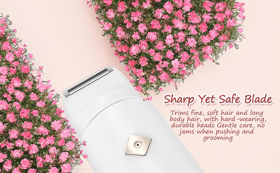 Електричний жіночий тример для тіла 2-в-1, IPX8, для бікіні-зони, обличчя та тіла, водонепроникний, для чутливої шкіри (білий)